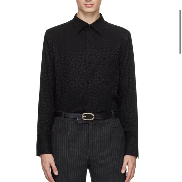 Ernest w baker black men’s cheetah shirt XL - Picture 1 of 4